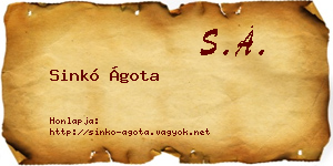 Sinkó Ágota névjegykártya